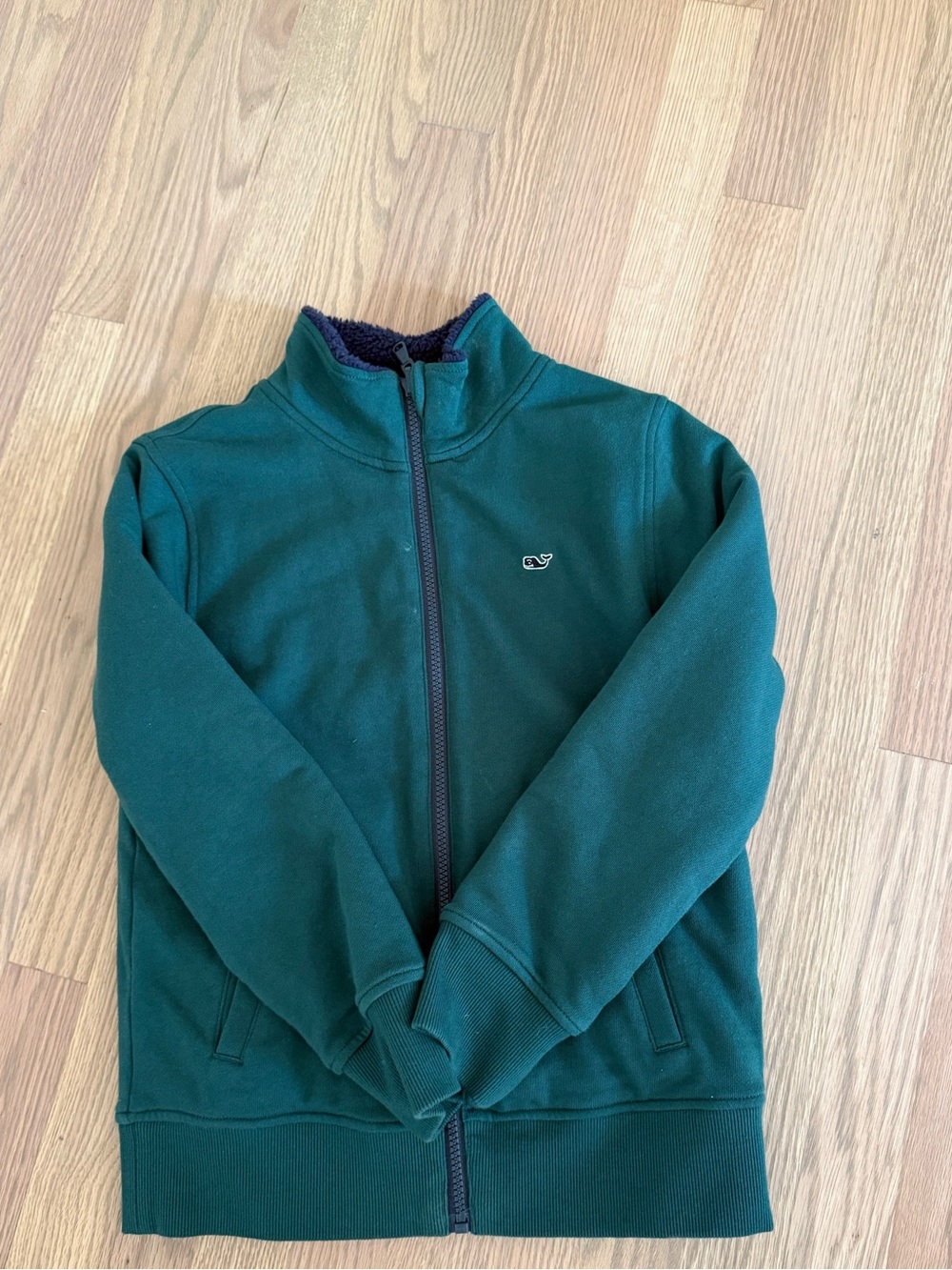 Vineyard Vines Green & Navy Full-Zip Reversible Sweatshirt
